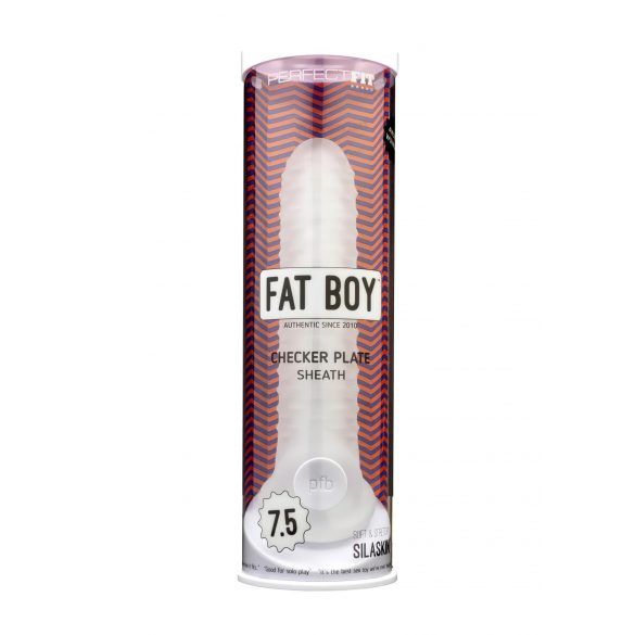 Fodero Stimolante a Onde Fat Boy - Penienvelopante (19cm) - Bianco Latte 