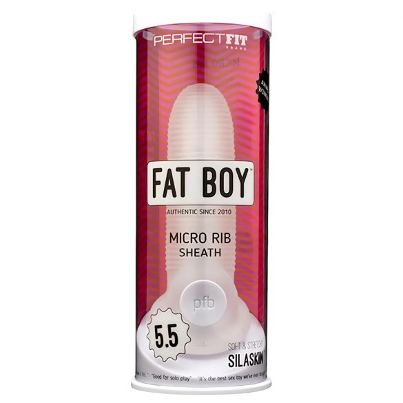 Fat Boy Micro Costolato - Guaina Pene (15cm) - Bianco Latte 