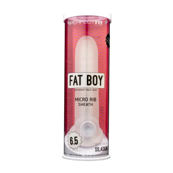 Guaina per Pene Fat Boy Micro-Costolata (17 cm) - Bianco Latte 