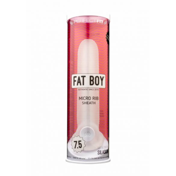 Guaina per Pene Microcostolata Fat Boy (19cm) - Color Latte 