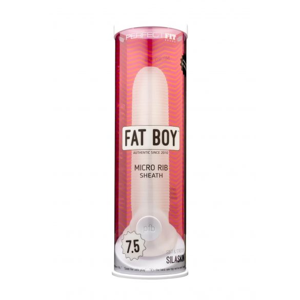 Guaina per Pene Microcostolata Fat Boy (19cm) - Color Latte 