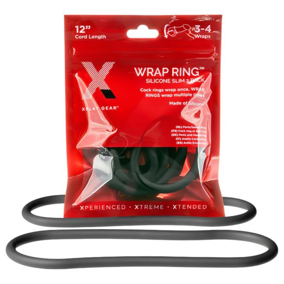 Perfect Fit Slim Wrap 12 - anello nero sottile per pene (30 cm)