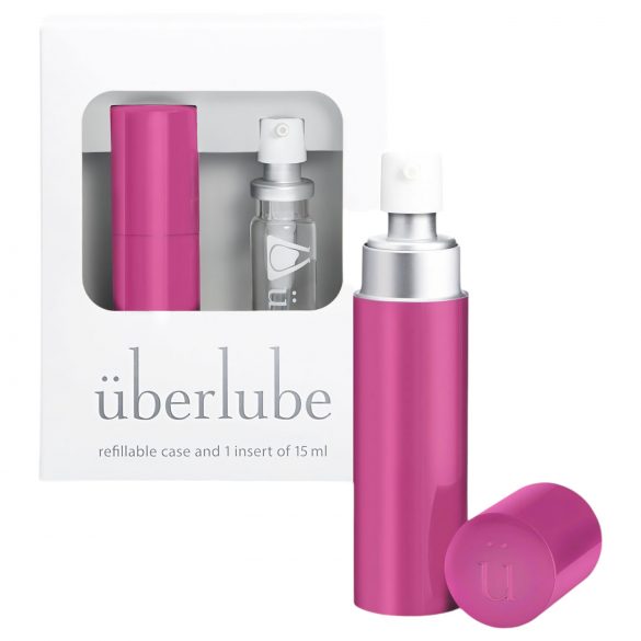 Überlube - lubrificante siliconico da viaggio con custodia - rosa (15ml)