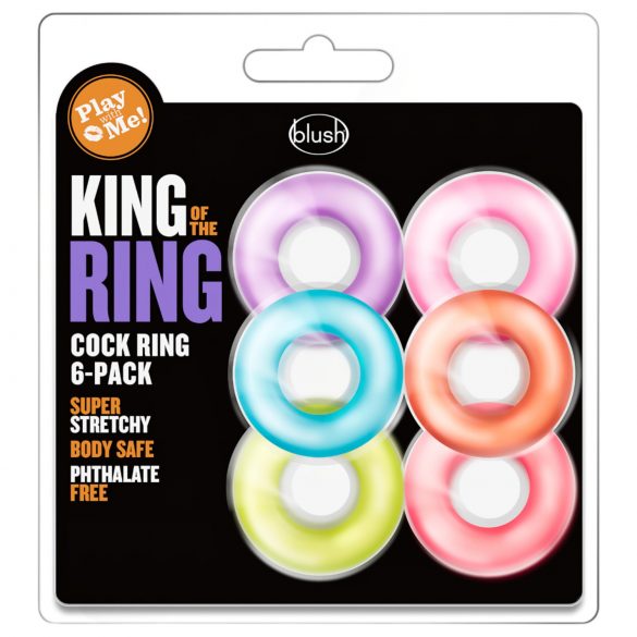 King of the Ring - set di anelli fallici - colorato (6 pezzi)