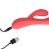 Vibratore Flessibile Loveline con Stimolatore Clitorideo e Ricaricabile in Silicone Vellutato - Rosa 