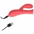 Vibratore Flessibile Loveline con Stimolatore Clitorideo e Ricaricabile in Silicone Vellutato - Rosa 