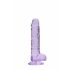 Dildo Realistico Trasparente Lilla - RealRock (17cm) 