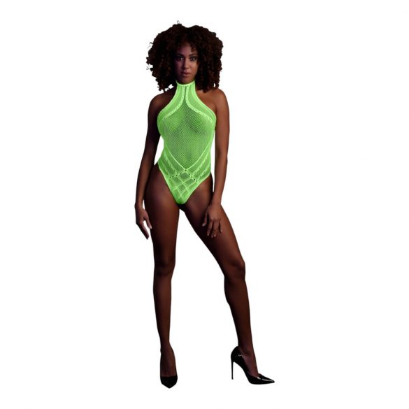 Ouch! - Body Fluorescente Incrociato (verde neon)  - XL-4XL