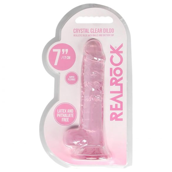 REALROCK - Dildo realistico trasparente rosa (17 cm)