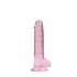 REALROCK - Dildo realistico trasparente rosa (17cm) 