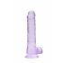 Dildo REALROCK trasparente e realistico - viola (19cm) 