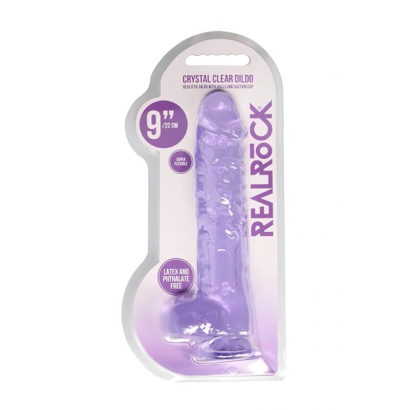 Dildo REALROCK Trasparente Realistico Viola (22cm) 