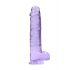 Dildo REALROCK Trasparente Realistico Viola (22cm) 