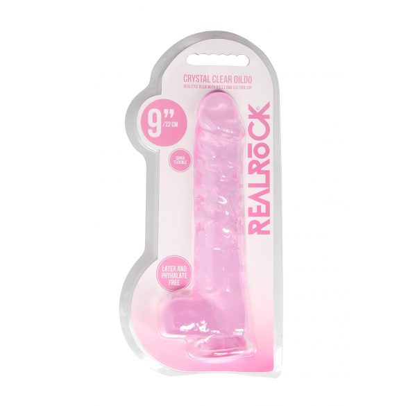 REALROCK - Dildo realistico trasparente rosa (22 cm)