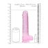 REALROCK - Dildo Realistico Trasparente in Tonalità Rosa (22cm) 