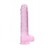 REALROCK - Dildo Realistico Trasparente in Tonalità Rosa (22cm) 