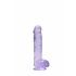 Dildo Realistico Trasparente Viola - RealRock (15cm) 