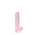 Dildo REALROCK semitrasparente realistico - rosa (15cm) 