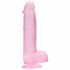 Dildo REALROCK semitrasparente realistico - rosa (15cm) 