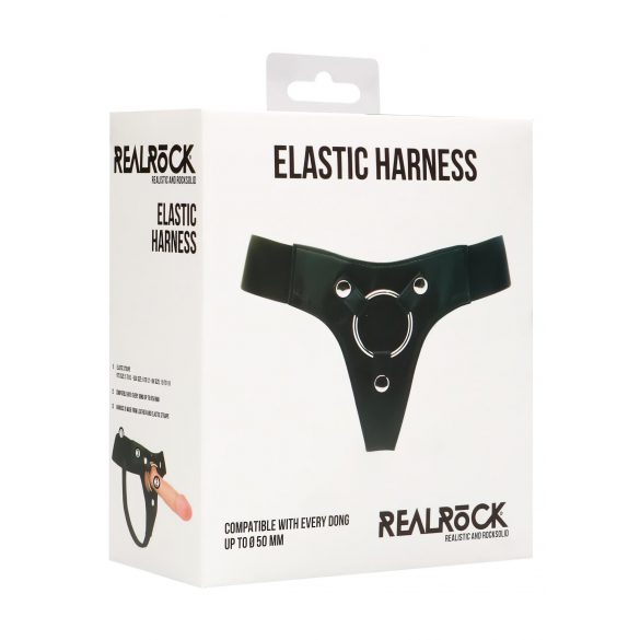 Imbracatura Universale Elastica REALROCK per Dildo con Strap-On (Nera) 