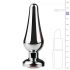 Dildo anale a cono con gemma rosa Easytoys Metal No.11 - argento (3,5cm) 