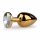 Easytoys Metal No.1 - plug anale a cono con pietra bianca - oro (2,5 cm)