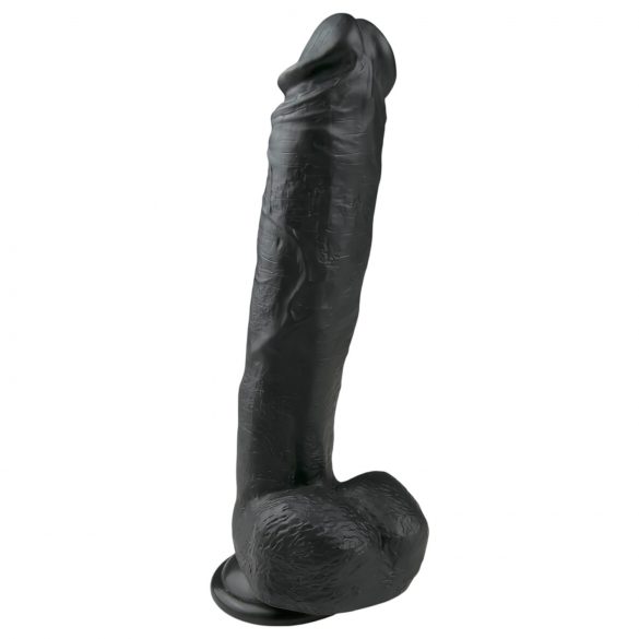 Easytoys - Dildo nero grande con ventosa e testicoli (26,5 cm)