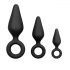 Easytoys - Set di plug anali con anello di presa - 3 pezzi (nero)