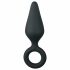 Plug Anale Easytoys Punta Affilata con Anello di Trattenimento - Medio (Nero) 