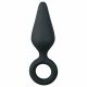 Plug Anale Easytoys Punta Affilata con Anello di Trattenimento - Medio (Nero) 