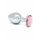 Rimba XS - plug anale in metallo argento con pietra rosa