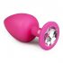 Plug Anale Easytoys Diamond con Gemma Bianca (Grande) - Rosa 