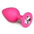 Dildo Anale Medium Easytoys Diamond con Gemma Bianca - Rosa 