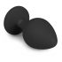 Easytoys Diamond - plug anale con pietra bianca (medio) - nero