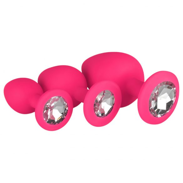 Set plug anale Easytoys Diamond (rosa)