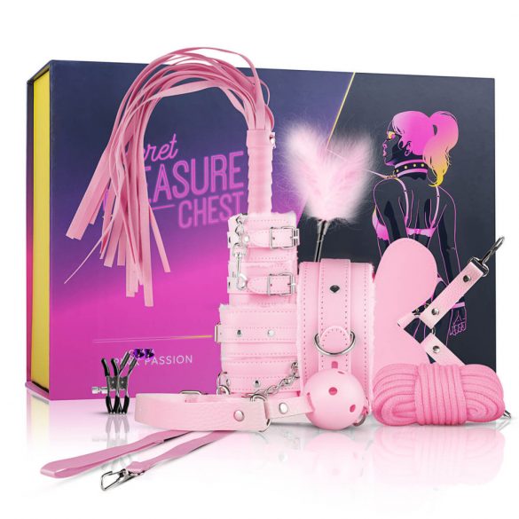 Cofanetto del Piacere Segreto - Kit BDSM Avanzato - 14 pezzi (rosa) 