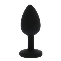   Preferiti di Sempre - Dildo anale in silicone nero con pietra viola