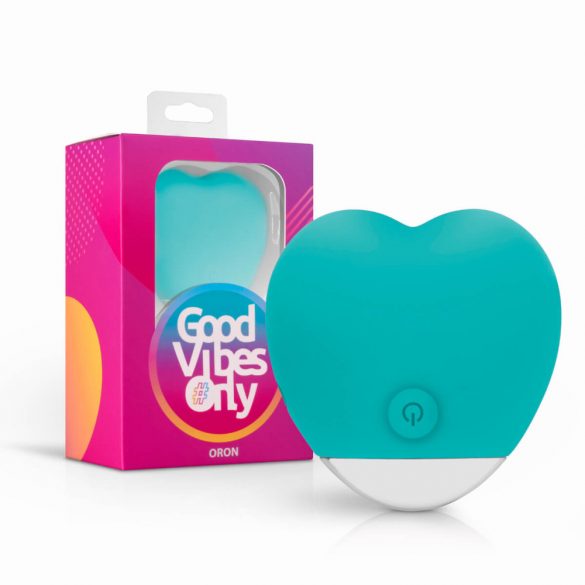 Vibratore per Clitoride "Good Vibes" a Forma di Cuore con Batteria Ricaricabile (Turchese) 