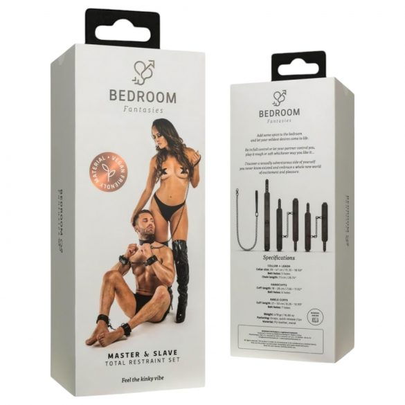 Fantasie da Camera - Kit di Bondage Completo - 4 Pezzi (Nero) 