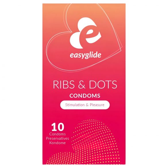 EasyGlide Ribs & Dots - preservativi con rilievi puntinati (10 pz)