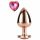 Gleaming Love - plug anale in alluminio con pietra a forma di cuore (oro rosa)