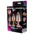 Gleaming Love - set di plug anali a forma di cuore - oro rosa (3 pezzi)