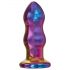 Glamour Glass - vibratore anale in vetro con telecomando - ondulato (colorato)