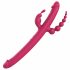 Vibratore "Tridente del Piacere" Ricaricabile in Silicone con Quadrupla Funzione (Rosa) 