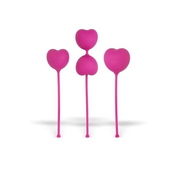 Set di palline vaginali Ohmibod Lovelife per il rafforzamento dei muscoli profondi - cuore rosa (3 pezzi) 