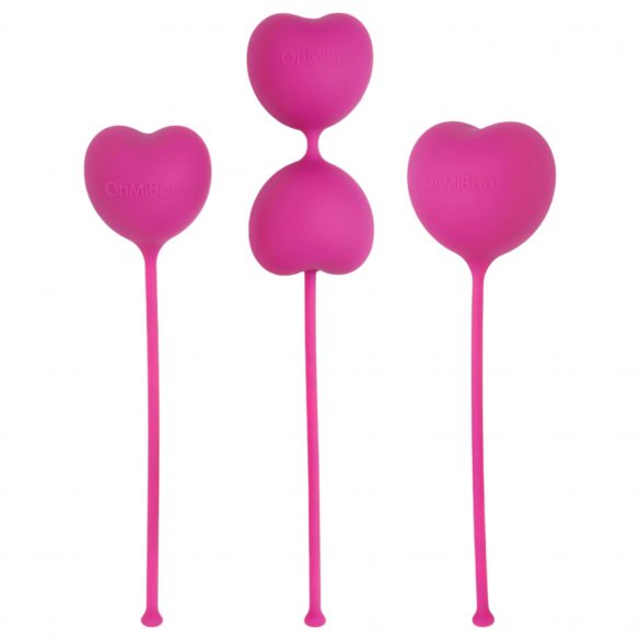 Set di palline vaginali Ohmibod Lovelife per il rafforzamento dei muscoli profondi - cuore rosa (3 pezzi) 