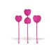 Set di palline vaginali Ohmibod Lovelife per il rafforzamento dei muscoli profondi - cuore rosa (3 pezzi) 