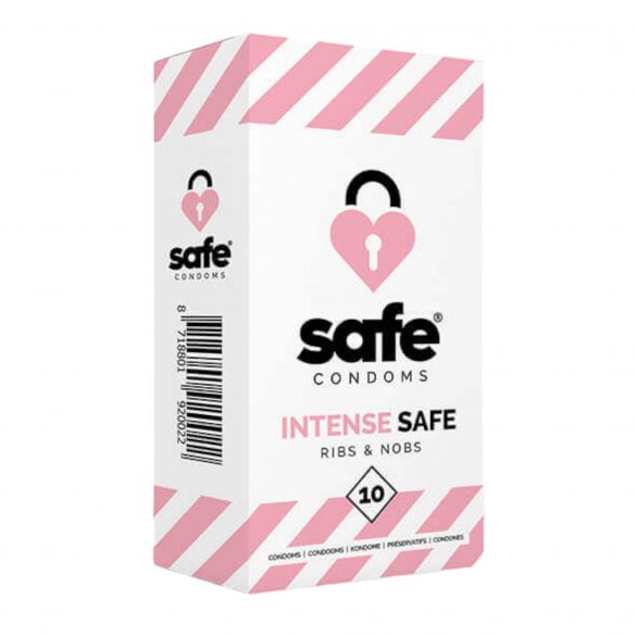 Preservativi Rigati e Nodulati SAFE Intense Safe (10 pezzi) 