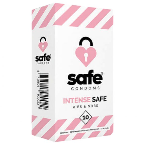 Preservativi Rigati e Nodulati SAFE Intense Safe (10 pezzi) 