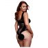 BACI Plus Size - seducente bodystocking a rete - nero (XL-XXL)